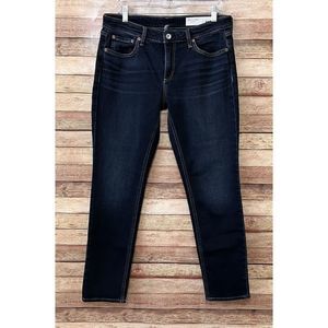 Rag & Bone Dre Low Rise Slim Boyfriend Jeans Stretch Dark Blue Bianca Wash Sz 28
